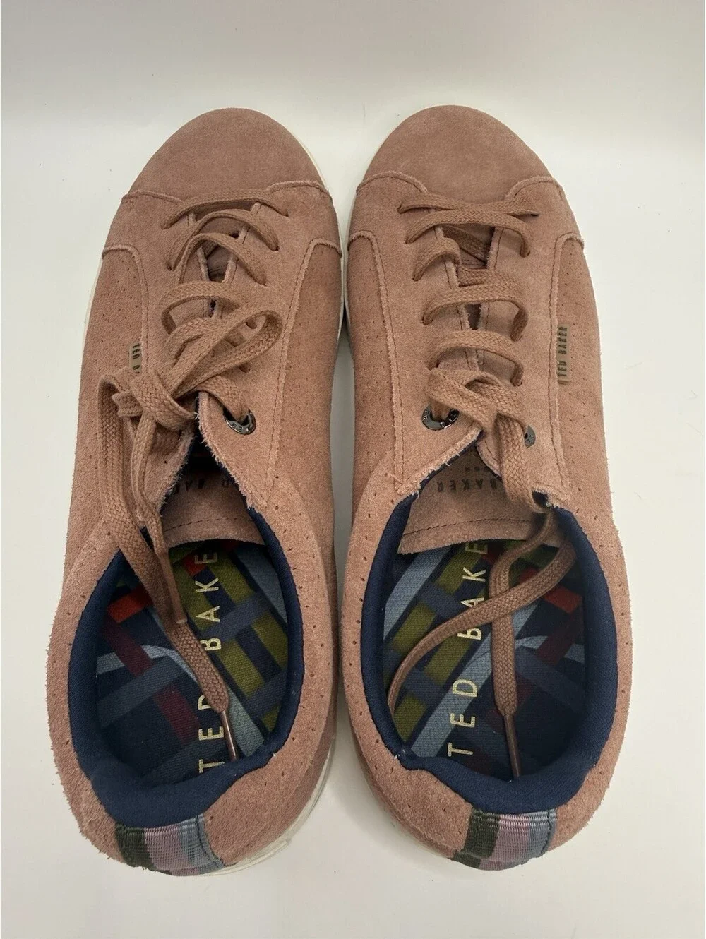 Ted Baker EPPAD Suede Textured Trainer Sneakers Dusty Pink US Sz 8.5 Mens